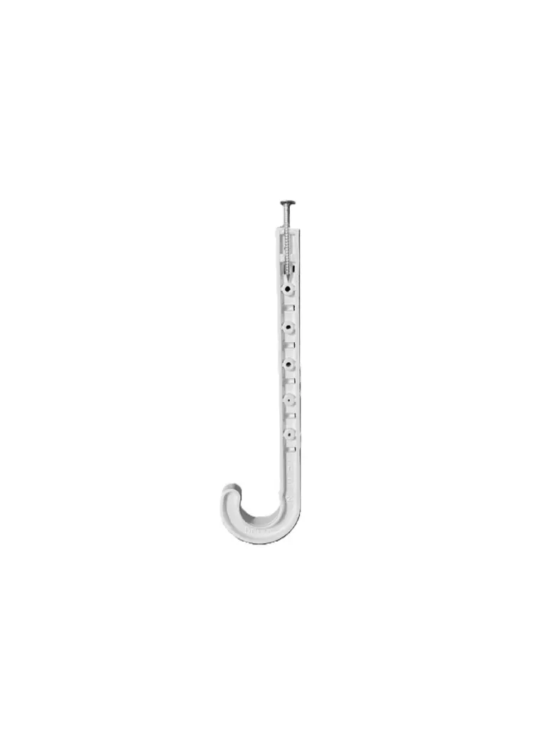  3/4" x 5" J-Hook Plastic Pipe Hanger (White)