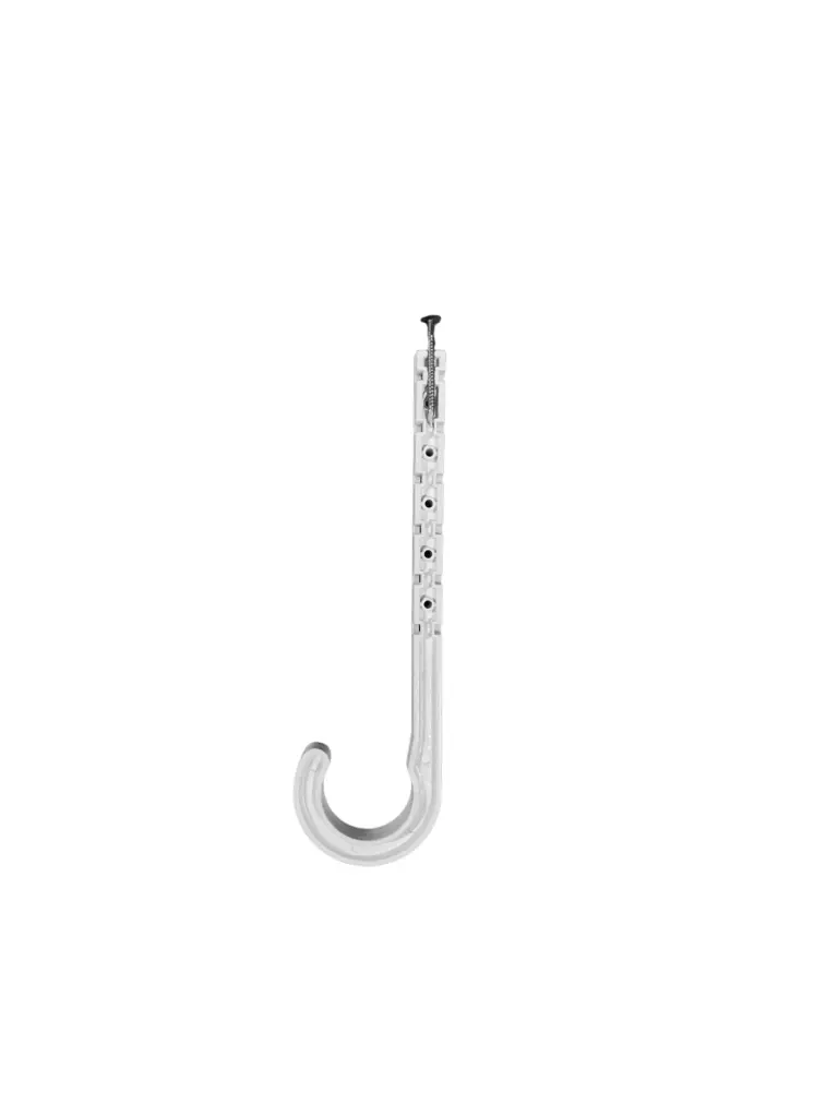 1 1/4" x 6" J-Hook Plastic Pipe Hanger (White)