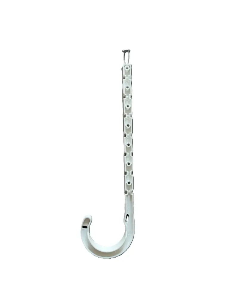 1 1/2" x 8" J-Hook Plastic Pipe Hanger (White)