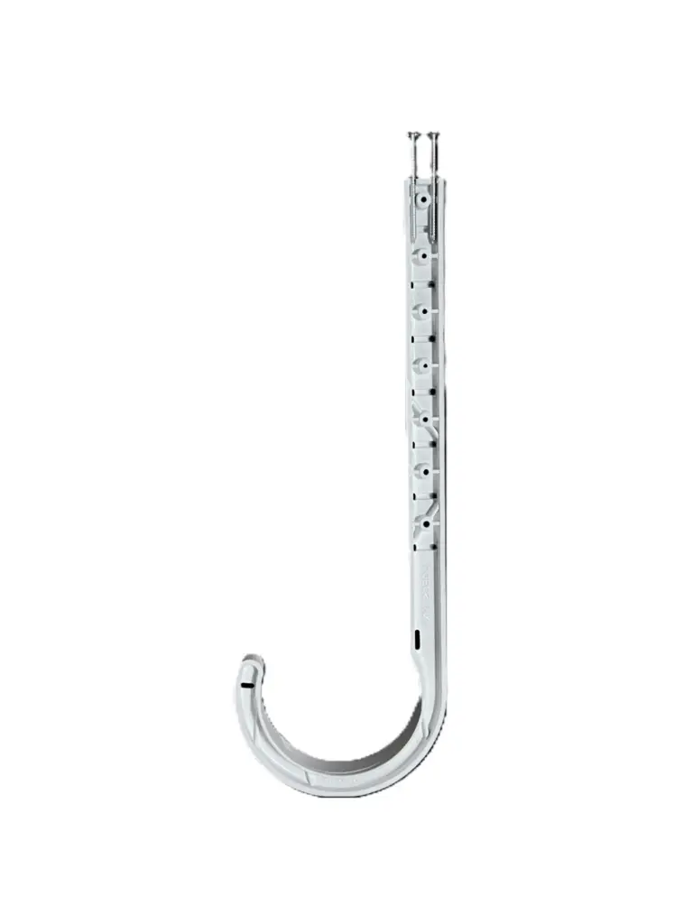 2" x 8" J-Hook Plastic Pipe Hanger (White)