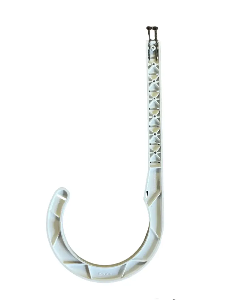 4" x 9" J-Hook Plastic Pipe Hanger (White)