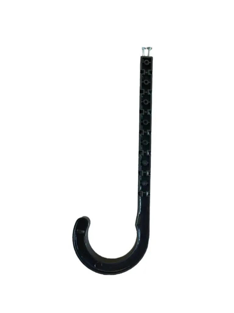 2" x 8" J-Hook Plastic Pipe Hanger (Black)