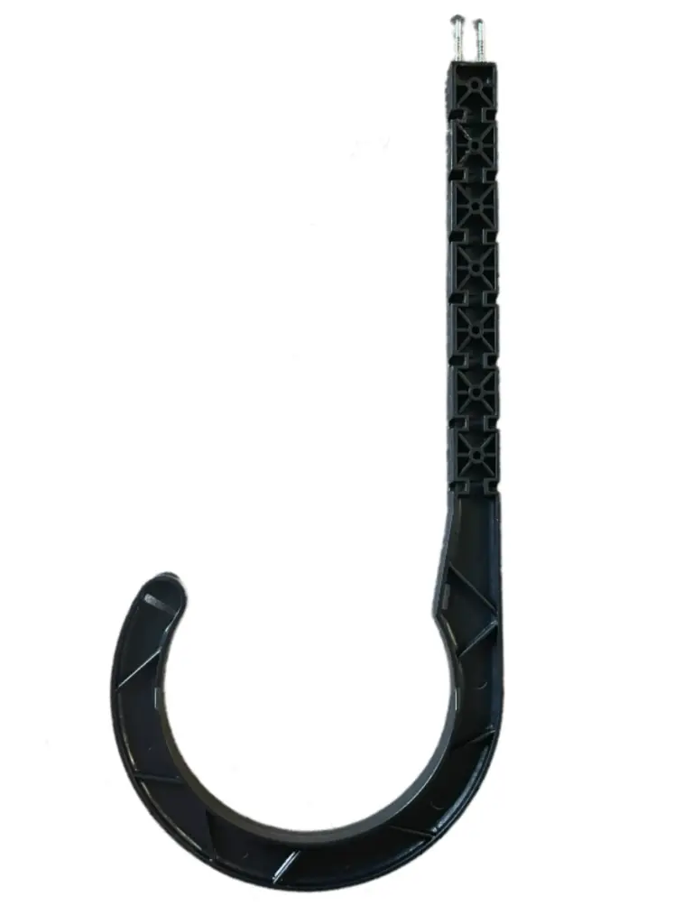 4" x 9" J-Hook Plastic Pipe Hanger (Black)