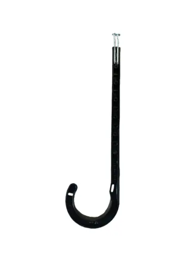 1 1/2" x 8" J-Hook Plastic Pipe Hanger (Black)